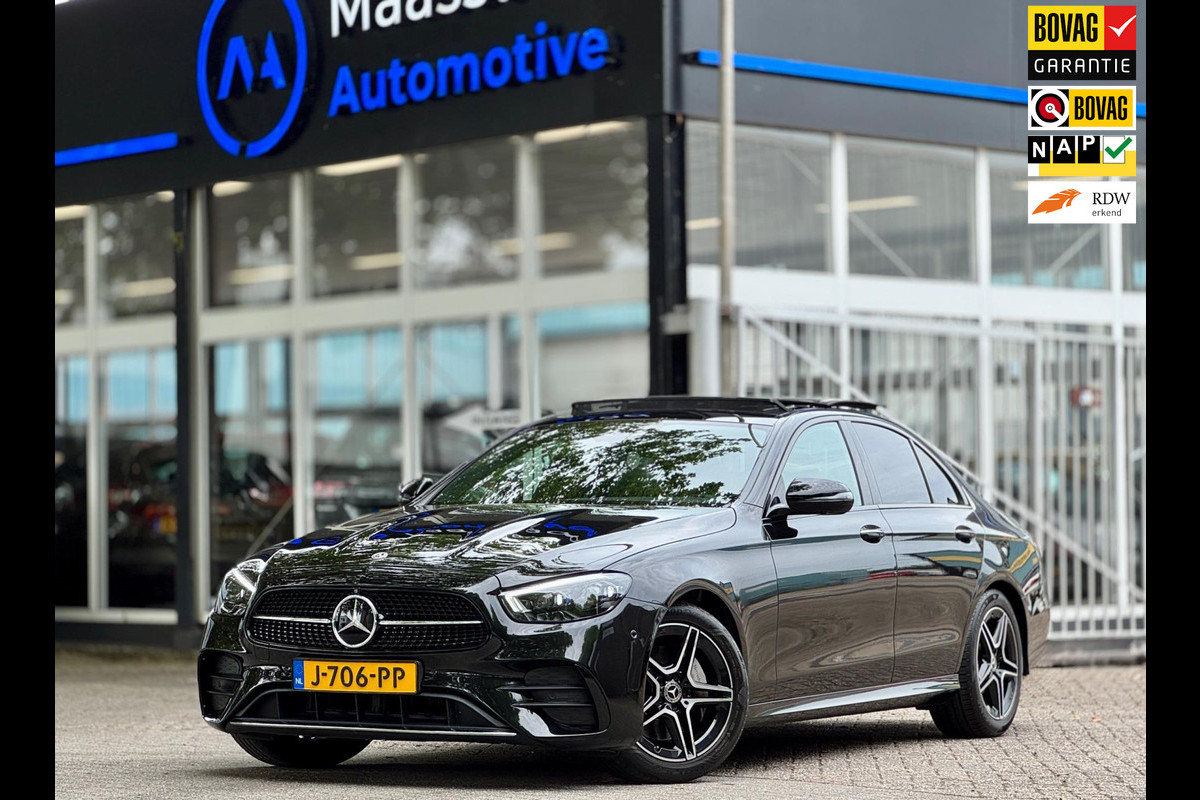 Mercedes-Benz E-Klasse AMG Pano Burmester Drive Pilot Memory Sfeerverlichting Dodehoeksensor Adaptive cruise Dealerondehrouden Mercedes-Benz E-Klasse AMG Pano Burmester Drive Pilot Memory Sfeerverlichting Dodehoeksensor Adaptive cruise Dealerondehrouden
