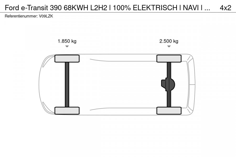 Ford E-Transit 390 68KWH L2H2 l 100% ELEKTRISCH l NAVI l CAMERA l CLIMATE CONTROL
