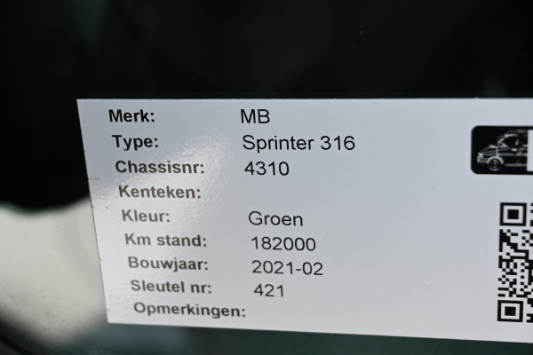 Mercedes-Benz Sprinter 316 CDI L3H2 3500 kg Trekhaak, Standkachel, Geveerde stoel
