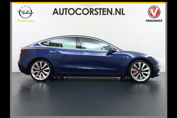 Tesla Model 3 Performance AWD 513pk FSD-MEEGELEVERD PAKKET! €71.440,- nieuw! 0-100kmh 3.4sec! Lmv-20" AutoPilot Carbon-Spoiler Full Self-Drivi Navi Led ACC DAB Voorverwarming interieur en Keyless via GSM-App One-Pedal-Drive Rode Remklauwen Premium Audio Veel grip door 4WD vierwielaandrijving.  Origineel Nederlandse auto nieuwprijs €72.080 Garantie op Accu en motor tot 28-12-2027/192.000km