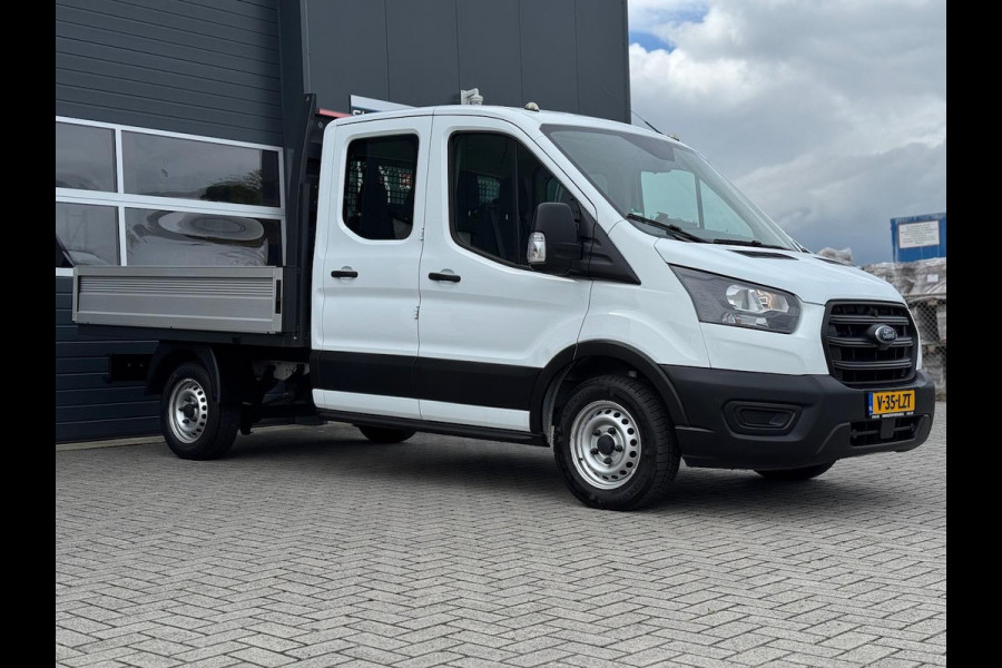 Ford Transit 2.0 TDCI 130pk L2 DC Pick-up | 7-pers | Airco | Trekhaak 2550KG | Bluetooth | 2.4m x 2.1m laadbak | Betonplex
