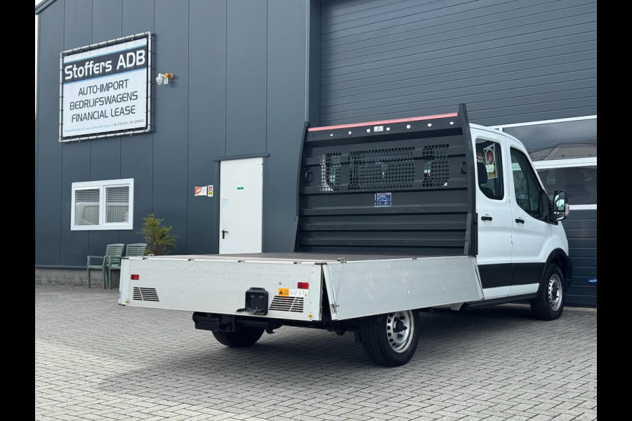 Ford Transit 2.0 TDCI 130pk L2 DC Pick-up | 7-pers | Airco | Trekhaak 2550KG | Bluetooth | 2.4m x 2.1m laadbak | Betonplex