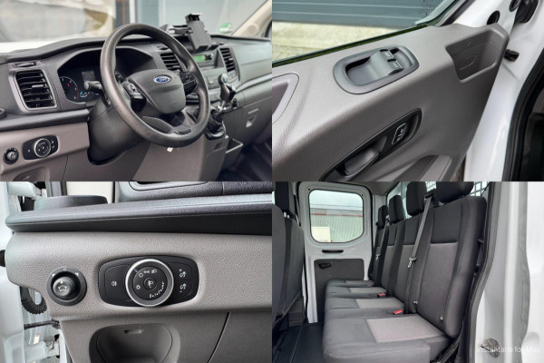 Ford Transit 2.0 TDCI 130pk L2 DC Pick-up | 7-pers | Airco | Trekhaak 2550KG | Bluetooth | 2.4m x 2.1m laadbak | Betonplex