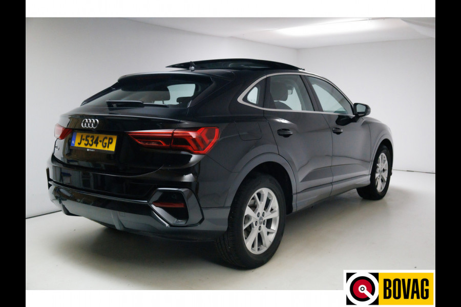 Audi Q3 Sportback 35 TFSI Business Edition 150 PK | Panoramadak | Leer | 360 camera | El. achterklep Stoelverwarming, Navigatie, App-connect, Lane assist, Cruise, Led verlichting, Regensensor