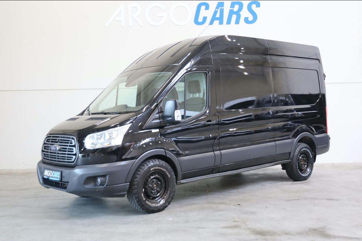 Ford Transit 350 2.0 TDCI L2/H2 Trend AWD 4X4 MARGE 170PK ZWART AIRCO TREKHAAK CRUISE 12/2018 LEASE V/A € 112,- pm INRUIL MOGELIJK