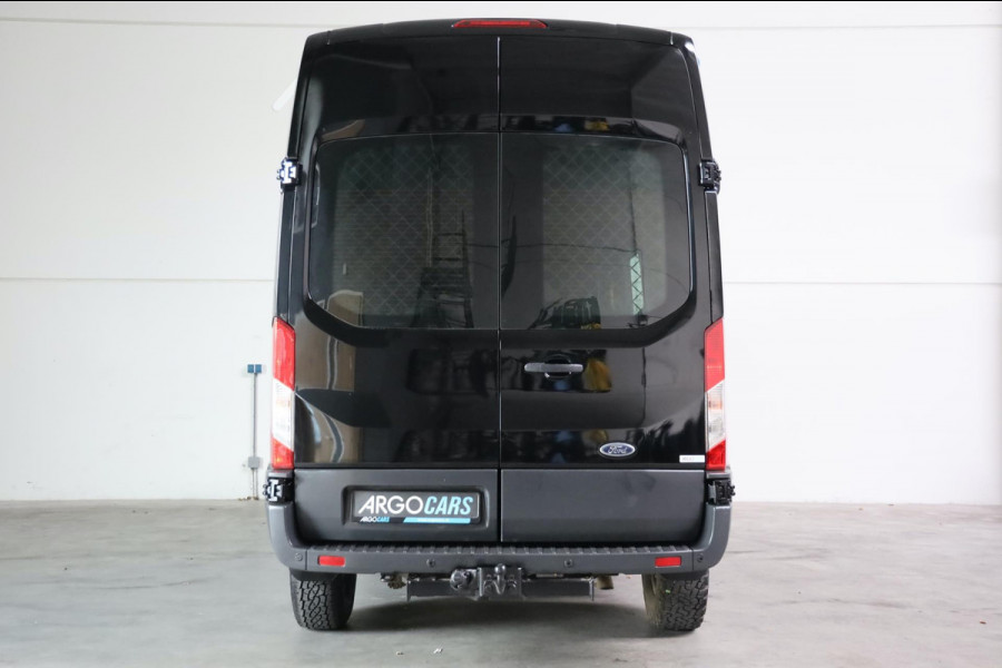 Ford Transit 350 2.0 TDCI L2/H2 Trend AWD 4X4 MARGE 170PK ZWART AIRCO TREKHAAK CRUISE 12/2018 LEASE V/A € 112,- pm INRUIL MOGELIJK