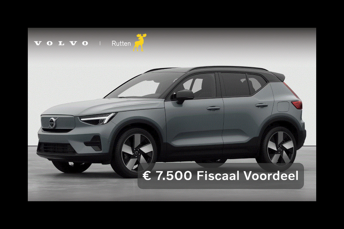 Volvo EX40 252PK Single Motor Extended Range Plus 82 kWh / Lounge pakket / Extra getint glas / Panoramadak / 360 camera / 20'' velgen / Zwart dak