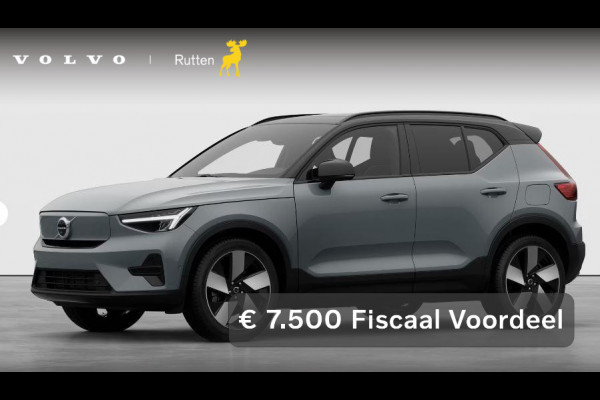 Volvo EX40 252PK Single Motor Extended Range 82 kWh Plus / Lounge pakket / Extra getint glas / Panoramadak / 360 camera / 20''velgen / zwart dak