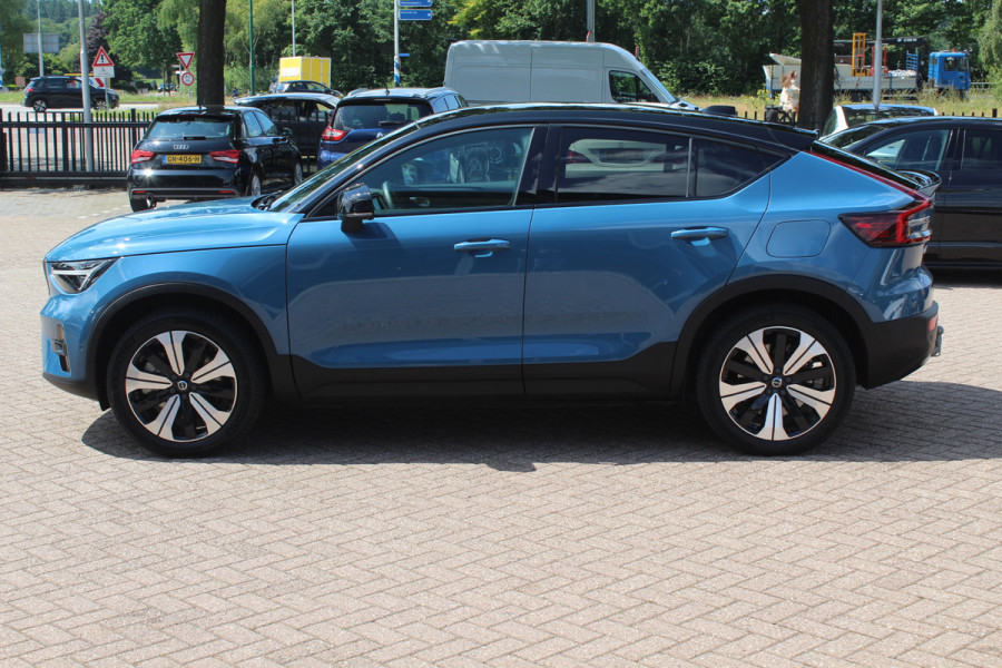 Volvo C40 Recharge Twin Intro Edition 78 kWh / SoH 94,1% / Trekhaak / Panoramadak / 360Camera / 19'' / Interieurvoorverwarming / Harman Kardon / Keyless / Navigatie / Dodehoek / DAB / ACC / Stoelverwarming / Stuurverwarming / Warmtepomp