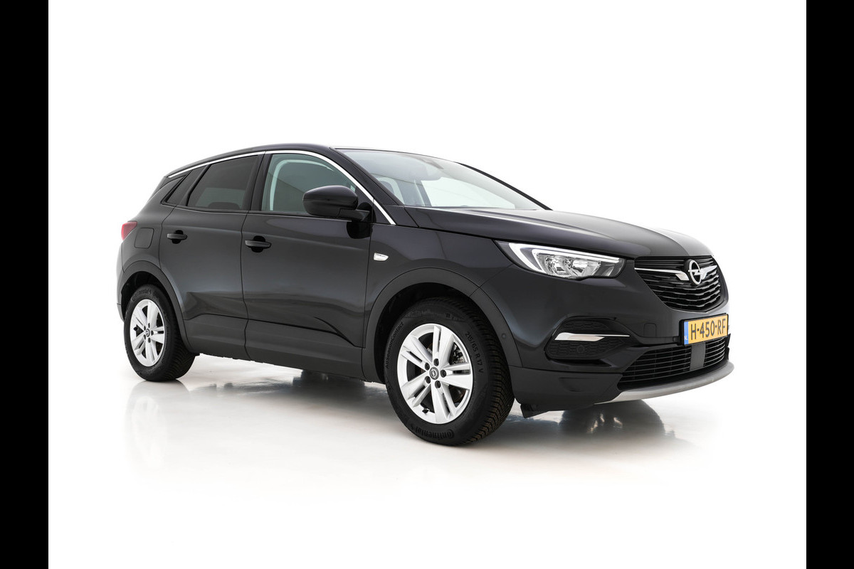 Opel Grandland X 1.2 Turbo Business Executive (INCL-BTW) Aut. *LEATHER-MICORFIBRE | FULL-LED | NAVI-FULLMAP | BLIND-SPOT | KEYLESS | CAMERA | SPORT-SEATS | DAB+ | LANE-ASSIST | PRIVACY-GLASS | TOWBAR | 17''ALU*