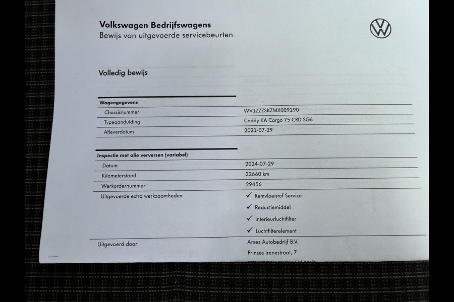 Volkswagen Caddy Cargo 2.0 TDI 102PK EURO 6 Trekhaak/carplay/navi by app