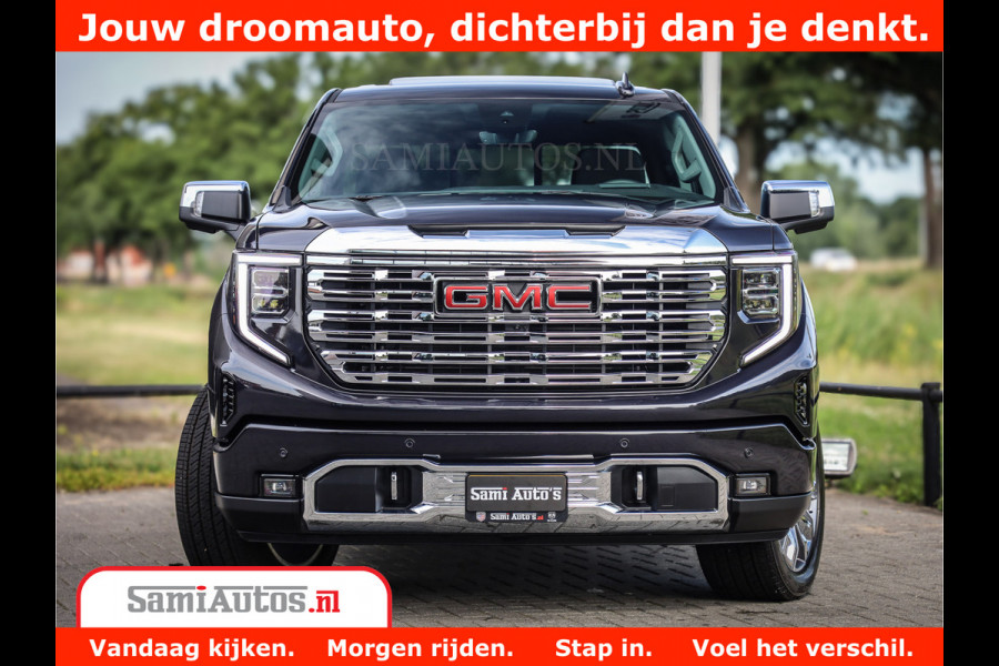 GMC Sierra DENALI | All-In Prijs | 6,2 V8 Full Option | De Meest Luxe Pick-Up in zijn Klasse | Comfortabele Dubbele Cabine met Royale 5 Zitplaatsen | BPM vrij | Nu Leverbaar uit Voorraad | Voorraad Nr 420229