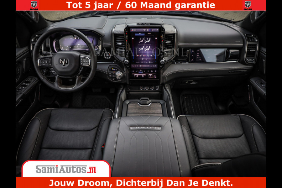 Dodge Ram 1500 Limited Night H.O 540HP 706Nm | Massage + Full Option | De Meest Luxe en Volle Pick-Up in zijn Klasse | Comfortabele Dubbele Cabine met Royale 5 Zitplaatsen | BPM vrij | Nu Leverbaar uit Voorraad | Voorraad Nr 2329 - 5135