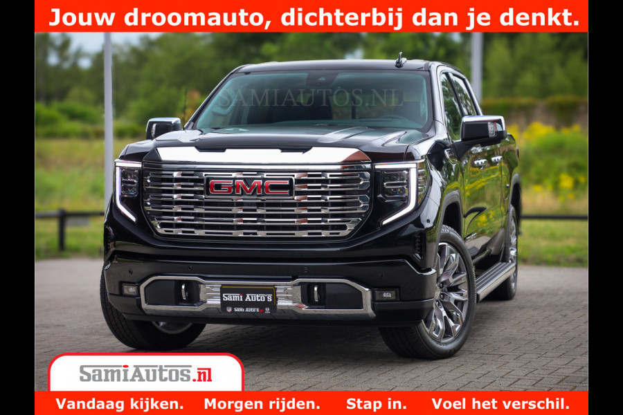 GMC Sierra DENALI | All-In Prijs | 6,2 V8 Full Option | De Meest Luxe Pick-Up in zijn Klasse | Comfortabele Dubbele Cabine met Royale 5 Zitplaatsen | BPM vrij | Nu Leverbaar uit Voorraad | Voorraad Nr 4420