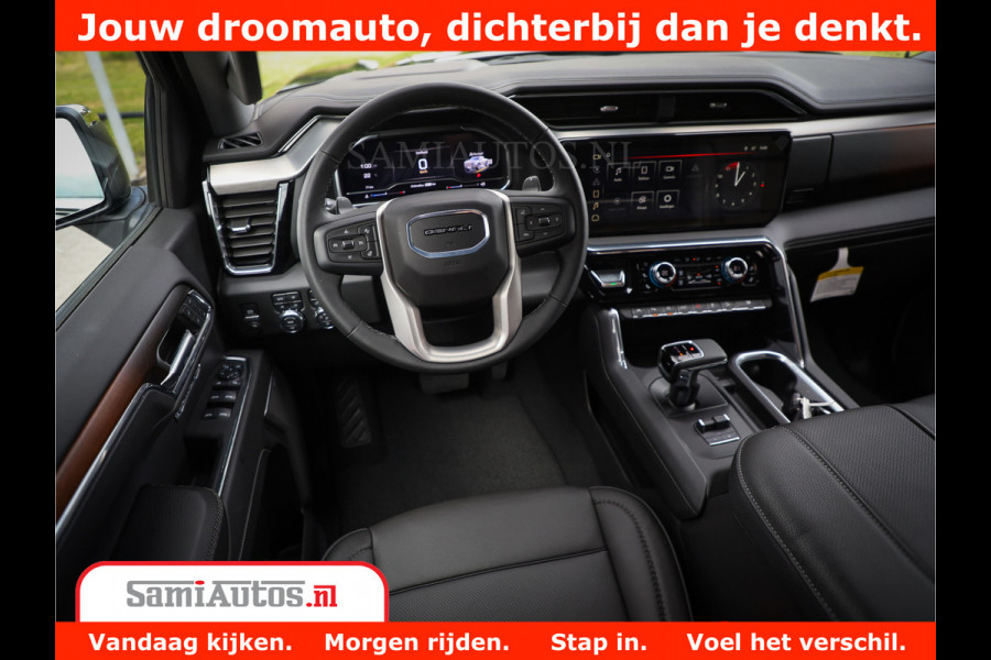 GMC Sierra DENALI | All-In Prijs | 6,2 V8 Full Option | De Meest Luxe Pick-Up in zijn Klasse | Comfortabele Dubbele Cabine met Royale 5 Zitplaatsen | BPM vrij | Nu Leverbaar uit Voorraad | Voorraad Nr 4420