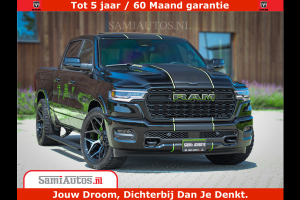 Dodge Ram 1500 Limited Night High Output 540HP 706Nm | Massage + Full Option | De Meest Luxe en Volle Pick-Up in zijn Klasse | Comfortabele Dubbele Cabine met Royale 5 Zitplaatsen | BPM vrij | Nu Leverbaar uit Voorraad | Voorraad Nr 2300 - 7689