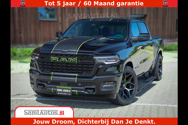 Dodge Ram 1500 Limited Night High Output 540HP 706Nm | Massage + Full Option | De Meest Luxe en Volle Pick-Up in zijn Klasse | Comfortabele Dubbele Cabine met Royale 5 Zitplaatsen | BPM vrij | Nu Leverbaar uit Voorraad | Voorraad Nr 2300 - 7689
