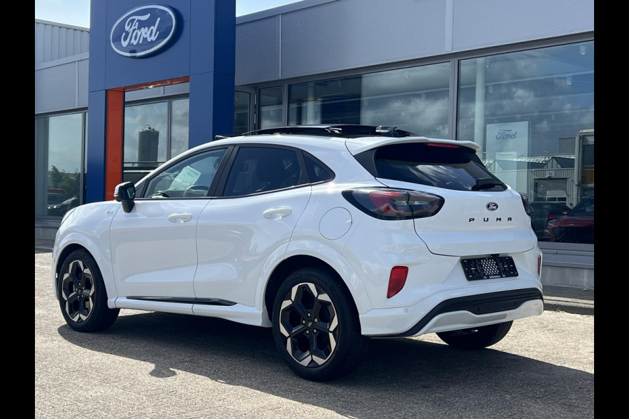 Ford Puma 1.0 EcoBoost Hybrid ST-Line X 155pk Automaat | Panoramadak | Afneembare trekhaak | Winter Pack | Adaptive cruise control | 360 graden camera | Bang&Olufsen | Elektrsiche achterklep | Matrix LED