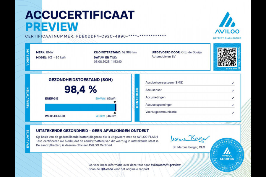 BMW iX3 High Executive 80 kWh / SoH 98.4% / Trekhaak / Panoramadak / 360Camera / Head-up / 20'' / Leder / Harman Kardon / Sfeerverlichting / Dodehoek / DAB / Stuur+Stoelverwarming / ACC