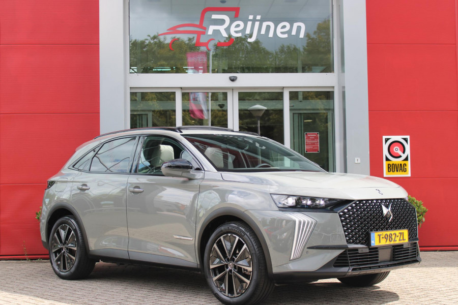 DS 7 E-Tense 300PK 4x4 ESPRIT DE VOYAGE | PANORAMISCH SCHUIF/KANTEL DAK | VOORRUITRAND/STUUR VERWARMING | VOLLEDIG LEDEREN BEKLEDING | LICHTMETALEN VELGEN 19" | ELEKTRISCH BEDIENBARE ACHTERKLEP | NIGHT VISION | DODEHOEK DETECTIE | ELEKTRISCH BEDIENBARE VOORSTOELEN MET MASSAGE FUNCTIE | ADAPTIVE CRUISE CONTROL | 360° CAMERA | KEYLESS ENTRY/START | FULL OPTION! | STOEL VENTILATIE | FOCAL AUDIO SYSTEM | SFEER VERLICHTING | DRAADLOZE APPLE CARPLAY/ANDROID AUTO | NAVIGATIE | PARKEERSENSOREN VOOR EN ACHTER |