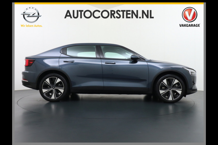Polestar 2 Long Range 78kWh Carplay Android Auto Cruise Control Keyless Navi Ecc 360°Camera 19"LM Led-Pixel PDC Elektr.Klep Google Maps Blindspot Monitoring Stoelverwarming Regen-Lichtsensor Virtual-Cockpit Hill-Assist Lane Assist Origineel Nederlandse Auto Tot 150kw snel laden 1.500KG Trekvermogen €54.400 nieuwprijs