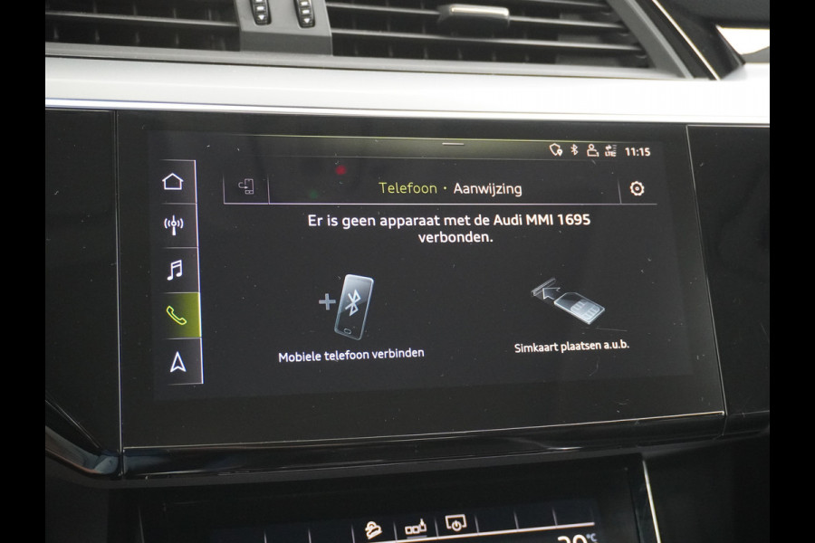 Audi e-tron Luchtvering Elektr.Leer+Memory+Verwarmd Pano-Dak Adap.Cruise Carplay LED Park-Assist PDC-a+V E-tron 20" Elektr.Achterklep 50 Qua Level-ride Actieve luidspreker E-Call Audi-Connect Keyless-go PTC SpoorAssist