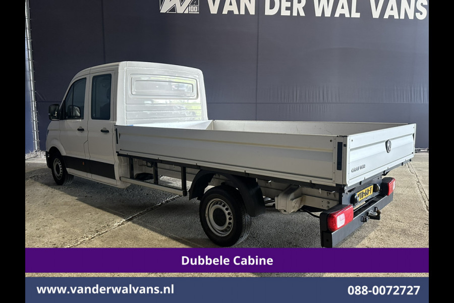 Volkswagen Crafter 2.0 TDI 140 pk Pick up Open laadbak Dubbele Cabine Euro6 Airco | 7-Zits | Navigatie | 2800kg Trekhaak Apple Carplay, Android Auto, Cruisecontrol, Chauffeursstoel