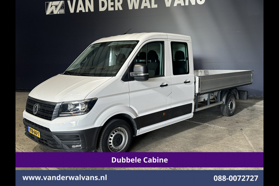 Volkswagen Crafter 2.0 TDI 140 pk Pick up Open laadbak Dubbele Cabine Euro6 Airco | 7-Zits | Navigatie | 2800kg Trekhaak Apple Carplay, Android Auto, Cruisecontrol, Chauffeursstoel