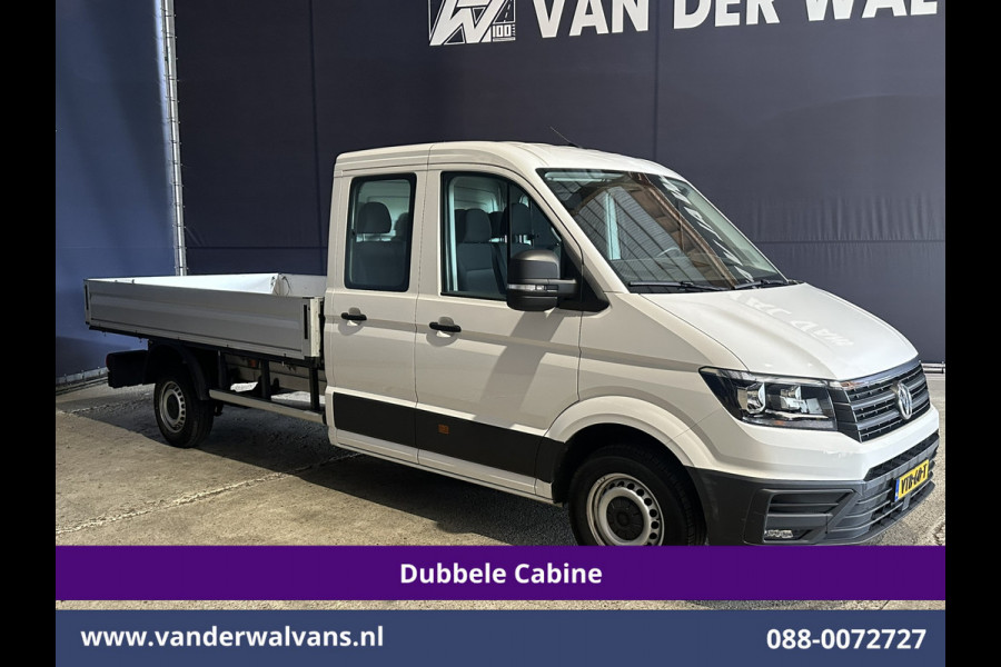 Volkswagen Crafter 2.0 TDI 140 pk Pick up Open laadbak Dubbele Cabine Euro6 Airco | 7-Zits | Navigatie | 2800kg Trekhaak Apple Carplay, Android Auto, Cruisecontrol, Chauffeursstoel