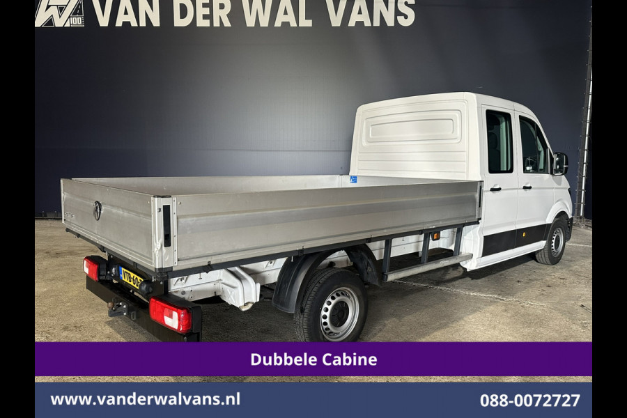Volkswagen Crafter 2.0 TDI 140 pk Pick up Open laadbak Dubbele Cabine Euro6 Airco | 7-Zits | Navigatie | 2800kg Trekhaak Apple Carplay, Android Auto, Cruisecontrol, Chauffeursstoel