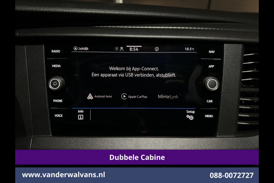 Volkswagen Transporter 2.0 TDI L2H1 Dubbele Cabine Euro6 Airco | 5-Zits | Navigatie | 2200kg Trekhaak | Apple Carplay Android Auto, Cruisecontrol, Parkeersensoren