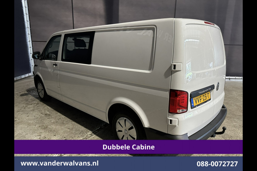 Volkswagen Transporter 2.0 TDI L2H1 Dubbele Cabine Euro6 Airco | 5-Zits | Navigatie | 2200kg Trekhaak | Apple Carplay Android Auto, Cruisecontrol, Parkeersensoren