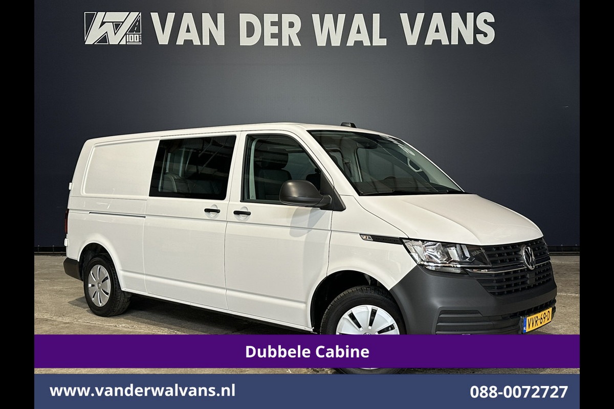 Volkswagen Transporter 2.0 TDI L2H1 Dubbele Cabine Euro6 Airco | 5-Zits | Navigatie | Trekhaak | Apple Carplay Android Auto, Cruisecontrol, Parkeersensoren