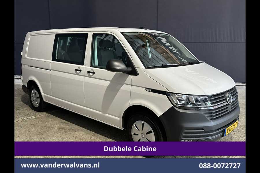 Volkswagen Transporter 2.0 TDI L2H1 Dubbele Cabine Euro6 Airco | 5-Zits | Navigatie | Trekhaak | Apple Carplay Android Auto, Cruisecontrol, Parkeersensoren
