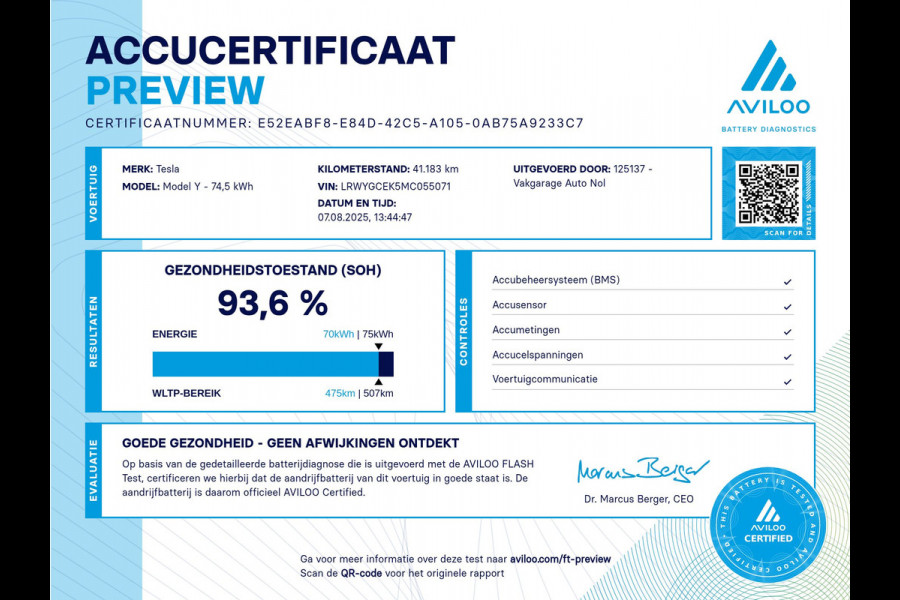 Tesla Model Y Long Range AWD 75 kWh | SOH: 93,6% | Achterbank verw. | Stuurverwarming