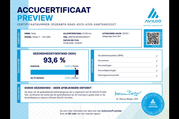 Tesla Model Y Long Range AWD 75 kWh | SOH: 93,6% | Achterbank verw. | Stuurverwarming