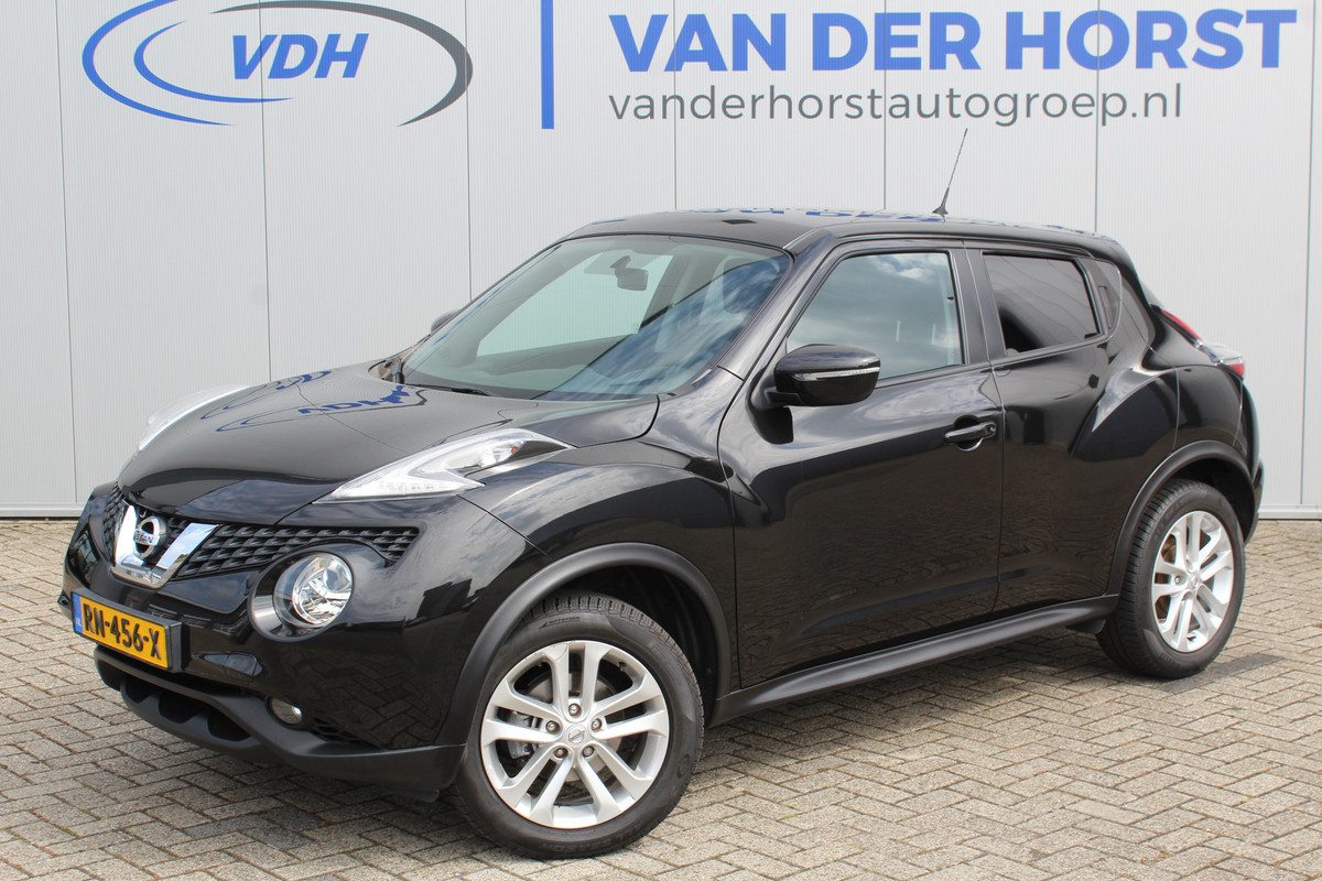 Nissan Juke 1.2-116pk DIG-T S/S Acenta. Zeer nette en goed onderhouden hoogzitter ! Autm. airco, camera, trekhaak, LM wielen, airco, cruise control, navigatie, telefoonvoorb., All season banden, privacy glass etc Nissan Juke 1.2-116pk DIG-T S/S Acenta. Zeer nette en goed onderhouden hoogzitter ! Autm. airco, camera, trekhaak, LM wielen, airco, cruise control, navigatie, telefoonvoorb., All season banden, privacy glass etc