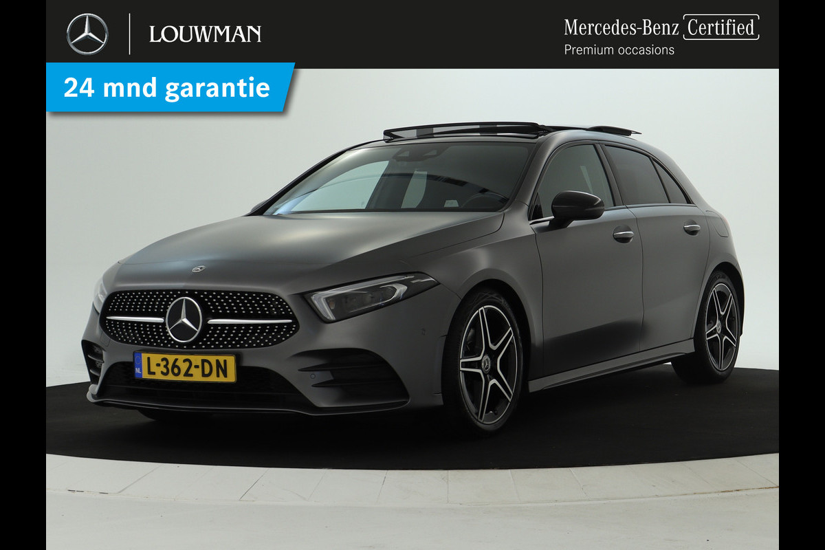Mercedes-Benz A-Klasse 180 Business Solution AMG | AMG Line | Night Pakket | Panorama Schuif-Kanteldak | Sfeerverlichting | Inclusief 24 maanden MB Certified garantie voor Europa.