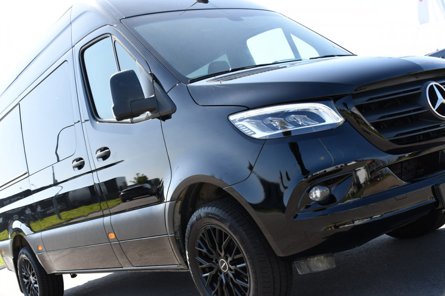 Mercedes-Benz Sprinter 316 2.2 CDI L2H2 DC Black Edition Camera, Cruise, Carplay, LED, Leder, NAVI, 164pk, Automaat, Sensoren,  Trekhaak, Uniek! Dubbel Cabine
