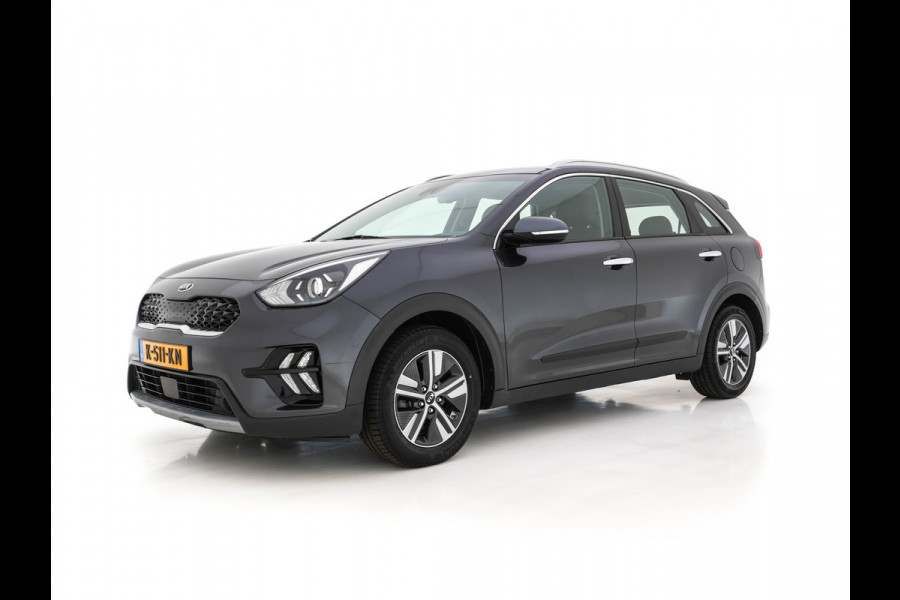 Kia Niro 1.6 GDi Hybrid DynamicLine (INCL-BTW) Aut. *ADAPTIVE-CRUISE | LEATHER-FABRIC | NAVI-FULLMAP | HEATED-COMFORTSEATS | CAMERA | DAB+ | KEYLESS | ECC | DIGI-COCKPIT | SHIFT-PADDLES | LANE-ASSIST | PDC | TOWBAR | 16''ALU*