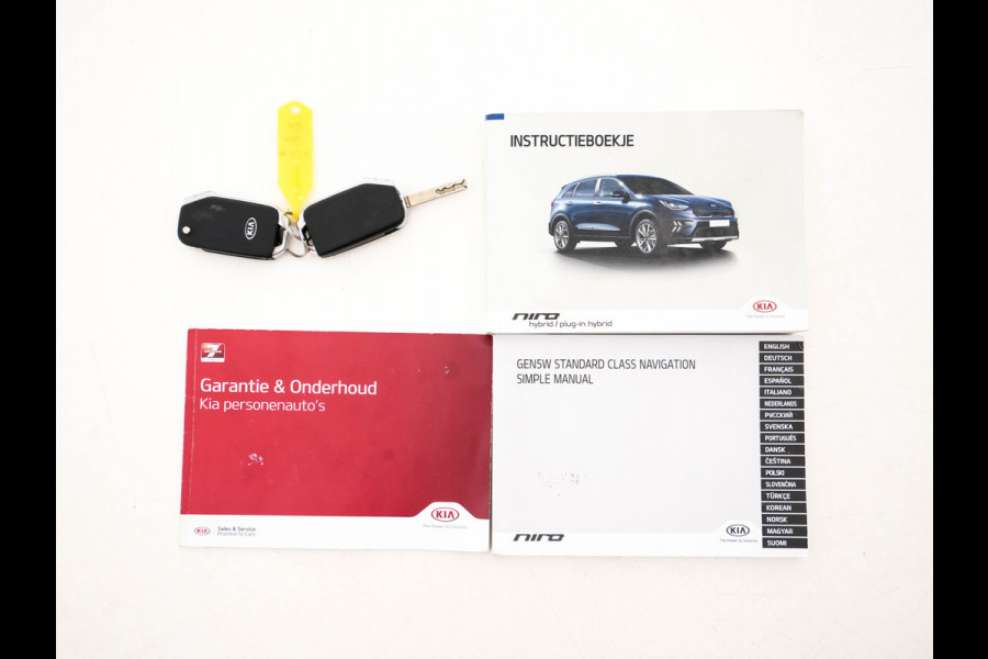 Kia Niro 1.6 GDi Hybrid DynamicLine (INCL-BTW) Aut. *ADAPTIVE-CRUISE | LEATHER-FABRIC | NAVI-FULLMAP | HEATED-COMFORTSEATS | CAMERA | DAB+ | KEYLESS | ECC | DIGI-COCKPIT | SHIFT-PADDLES | LANE-ASSIST | PDC | TOWBAR | 16''ALU*