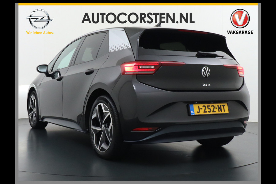 Volkswagen ID.3 58kWh 204PK 1st. First Plus Navi-Pro 19" Camera Trekhaak Apple Carplay Android Auto Matrix-LED Stoel-Stuurverwarming Adapt.Cruis Lmv Bluetooth Regensensor Rijstrooksensor Verkeersbord detectie Wifi Origineel Nederlandse Auto Nieuwprijs €43.675,-