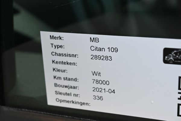Mercedes-Benz Citan 109 CDI Lang 3 Zitplaatsen, Airco, Cruise control