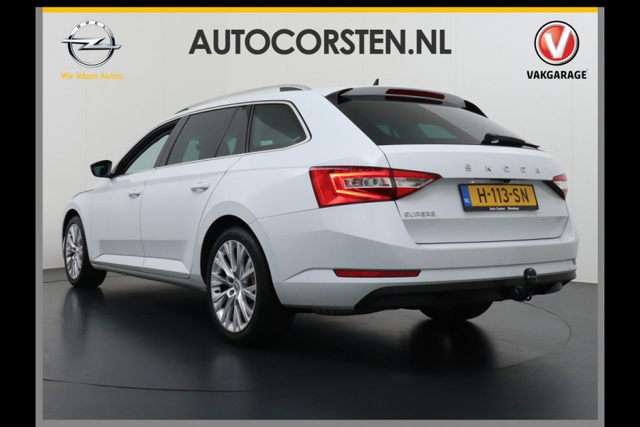 Škoda Superb Combi T-150PK AUT-7 Wegklapb.Trekh.Virtual Cockpit Apple Carplay Android Camera 1/2 Leer-Alcantara Memory Seats Navi Ecc Cruise  Keyless DAB Privacy Glas Lmv 18" Elek.Achterklep Business Upgrade Function Pakket DSG-7 Regen-Lichtsensor Wifi Voorruitverwarming Zeer compleet! 1e Eigenaar, Origineel Nederlands, 250Nm/1500Tpm 1.600KG Trekgewicht € 44.000 nieuw