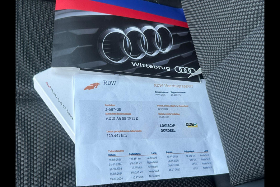 Audi A6 Limousine 50 TFSI e quattro 252 pk S edition S-LINE binnen en buiten, vele opties, Nederlandse auto met nationale auto pas