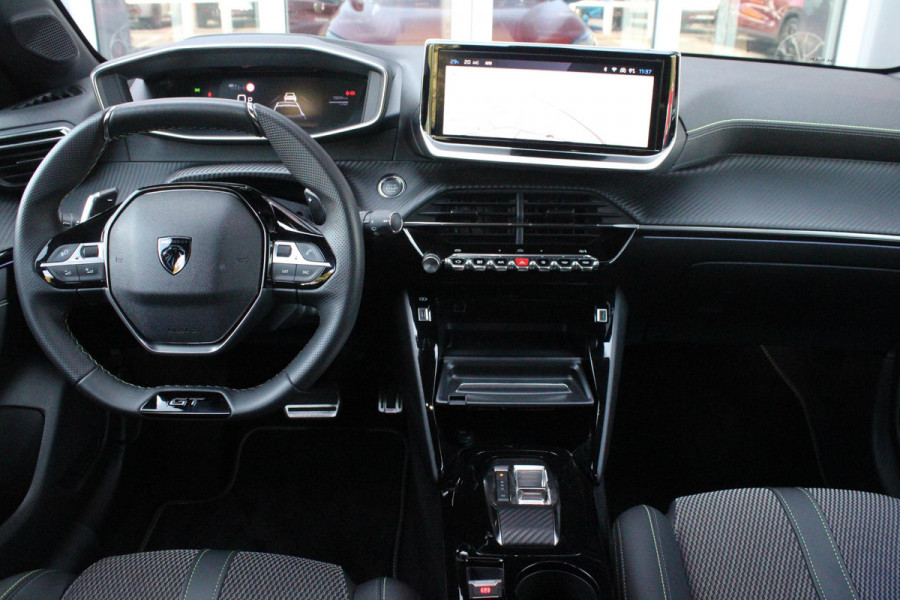 Peugeot 208 1.2 Hybrid 145PK e-DCS6 GT | NAVIGATIE | DRAADLOZE APPLE CARPLAY/ANDROID AUTO | CAMERA VOOR + ACHTER | FULL LED KOPLAMPEN | LICHTMETALEN VELGEN 17" | DODEHOEK DETECTIE | DRAADLOZE TELEFOONLADER | KEYLESS ENTRY/START | DAB+ RADIO | ADAPTIVE CRUISE CONTROL |