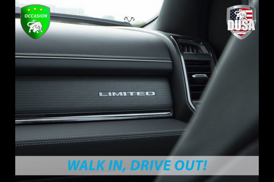 Dodge Ram | 1500 | Limited | 5.7 V8 HEMI | E-torque | DEMO | Panoramadak  | Luchtvering | RAMBOX | Digital Dash Getoonde accessoires zijn verkrijgbaar tegen meerprijs