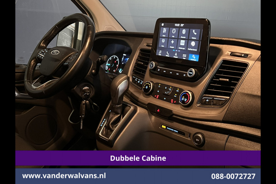Ford Transit Custom 2.0 TDCI 131pk Automaat L2H1 Dubbele Cabine Euro6 Airco | 6-Zits | Camera | Navigatie | LED Apple Carplay, Android Auto, Adaptieve cruisecontrol, Parkeersensoren, Stoelverwarming, Verwarmde voorruit