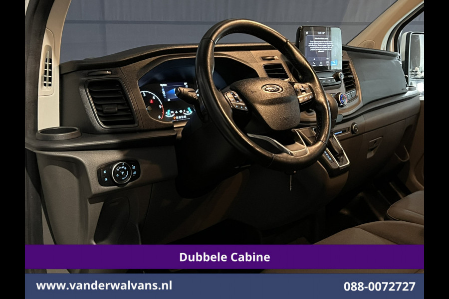 Ford Transit Custom 2.0 TDCI 131pk Automaat L2H1 Dubbele Cabine Euro6 Airco | 6-Zits | Camera | Navigatie | LED Apple Carplay, Android Auto, Adaptieve cruisecontrol, Parkeersensoren, Stoelverwarming, Verwarmde voorruit