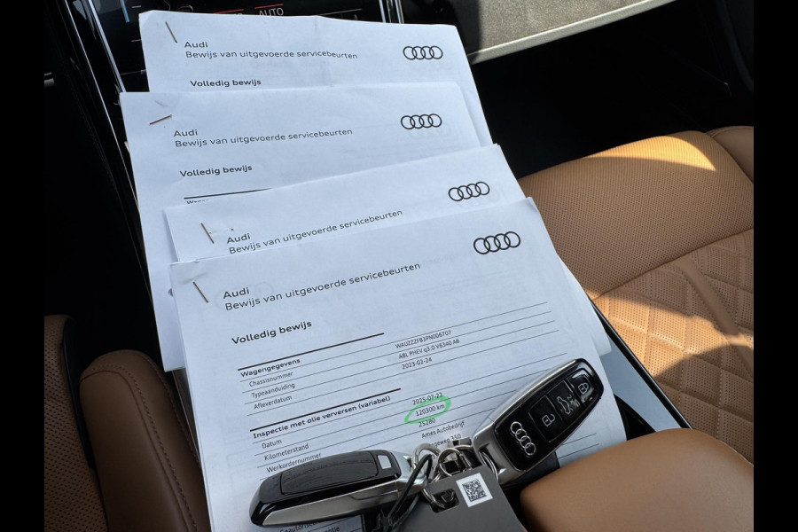 Audi A8 60 TFSI e quattro Lang S-Line | 360* Camera | Bang&Olufsen | Carbon | Stoelventilatie/Verwarming |